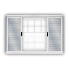 Janela de Aço Veneziana de Correr 120x200cm 6 Folhas com Grade Minas Sul MGM Branco