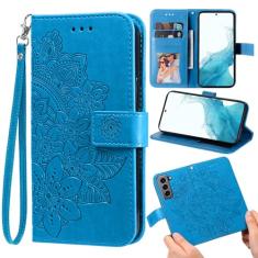 Furill Capa carteira compatível com Samsung Galaxy S21 FE 5G e protetor de pulso flor couro flip porta-cartão de crédito suporte capa de telefone para S 21 EF S21FE5G UW S21FE 21S G5 16.3 cm feminino