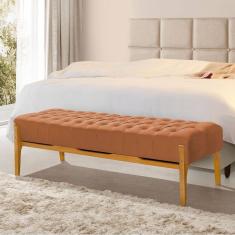 Recamier Base em Madeira Puerto 1,83m Capitonê Veludo Terracota 
