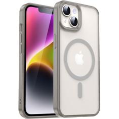 Supdeal Capa magnética para iPhone 13/iPhone 14, compatível com carregamento Magsafe, proteção à prova de choque, capa de telefone de silicone fosco translúcido com carregador Mag Safe projetado, 6,1