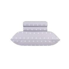 Jogo de Cama Solteiro Sultan 180F Sonhare Prata Poá 3 Peças