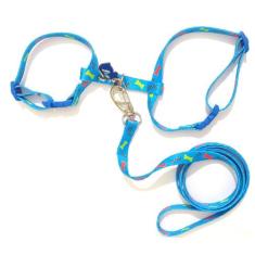 Conjunto Peitoral Pra Gatos Azul Tam. Único (12Cm A 22Cm) - Nica pet