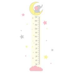 Adesivo de Parede Elefante Rosa Régua de Crescimento 1,75m - Quartinho