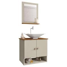 Gabinete Banheiro Deli Concava Bco Torneira Valv Click Inox