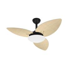 Ventilador De Teto Preto Turbo Winds 3 Pás Palha Ventax 110V, 110V