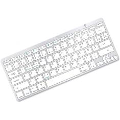 Teclado Sem Fio Ultra Fino Bluetooth Para Tablet e Celular, Computador, Android, Note, Com Tecla "Ç", Tecla “COMMAND” Padrão ABNT2 Layout Nacional Brasileiro (Cinza Metalizado)
