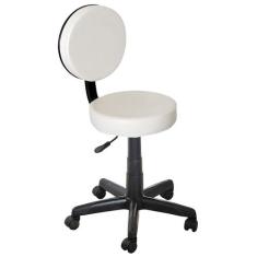 Cadeira Mocho giratório com encosto regulagem altura Branco - For-ty
