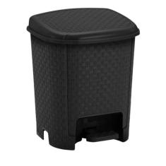 Lixeira Com Pedal Rattan 6L 22 x 20 x 27 - Monte Líbano, Preto