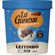 Pasta de Amendoim Integral Gourmet (1,05kg), Leitinho c/ Whey Protein, La Ganexa