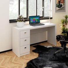Escrivaninha Mesa Escritório 3 Gavetas Me4102 - Tecno Mobili, Branco