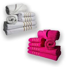 Jogo De Toalhas 12pcs - 4 Banhos 4 Rosto 4 Tapetes Br+rs