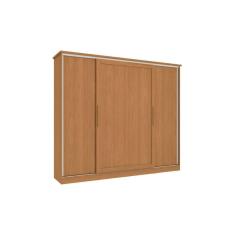 Guarda Roupa Casal N565 Flex 4 Portas de Correr 4 Gavetas MDP Canela-Canela ou Macadamia Kappesberg