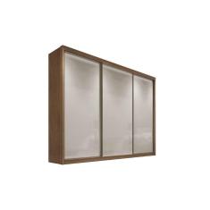 Guarda Roupa Casal Natus Plus 3 Portas de Correr 8 Gavetas MDF Freijó-Fendi Off Móveis Novo Horizonte
