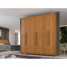 Guarda Roupa Casal Milão 6 Portas de Bater 3 Gavetas MDP Cinamomo Benetil Móveis