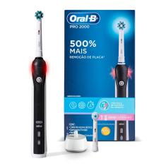 Escova de Dente Elétrica Oral-B Pro 2000 Sensi Ultrafino 127v Recarregável com 1 unidade + Refil 1 Unidade