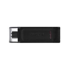 Kingston Pen drive USB-C portátil e leve DataTraveler 70 64 GB com USB 3.2 Geração 1 velocidades DT70/64 GB, preto