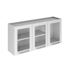 Armário Aéreo Itatiaia Tarsila com 3 Portas de Vidro e 1 Prateleira - Branco - 120cm de largura