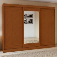 Guarda-roupa 3 Portas 4 Gavetas Nice com Espelho Frassino/Off White/Frassino