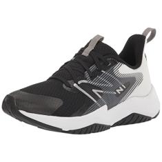 New Balance Unissex infantil Rave Run V2 com cadarço, Preto/branco, 15