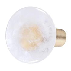 Amogeeli Conjunto de 4 maçanetas redondas de latão de pedra com parafusos, puxadores de gancho decorativos para casaco chapéu toalha