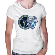 Baby Look Signo Áries Astrologia - Foca na Moda, Branco, GGG