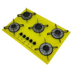 Fogão cooktop D&D 5 bocas a gás (AMARELO)