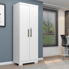 Armário Multiuso com Chave 2 Portas com Pés Max Plus Zanzini - Branco Absoluto
