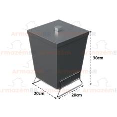 Lixeira 6,5 Litros Com Suporte Apoio Quadrada Banheiro Cromado - 1447 Stolf