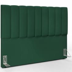 Cabeceira Cama Box Queen 160 cm Dália W01 Suede Verde Musgo - Lyam Dec
