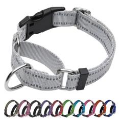 JOYEEIIOO Coleira para cães Martingale, coleira reflexiva de nylon ajustável com fivela. Não puxa para cães pequenos, médios e grandes. Evita escorregar - ajuda com puxadores fortes - aumenta o