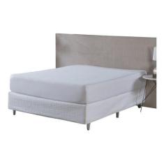 lençol percal 200 fios branco casal padrao com elastico - BF confeccoe