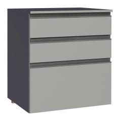 Balcão 60 cm 3 Gavetas Suspenso Cinza Nice Madesa