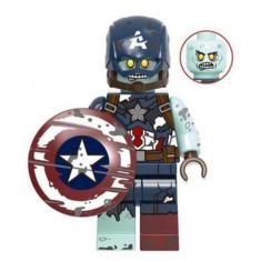 Boneco Bloco De Montar Zumbi Capitão América Edição Especial