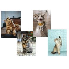 Kit 4 Quebra-Cabeças Cognitivos Gatinhos Novos 24 Peças