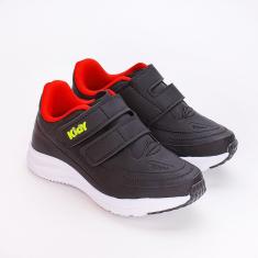 Tênis Infantil Kidy Super Conforto FechoDuplo Preto Vermelho