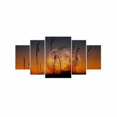 Kit Quadros Decorativo Olph Decor Lua Cheia Paisagem 5 Peças, 40x60 cm