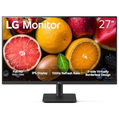 LG 27MS500-B 68.6 cm IPS FHD (1920x1080) 100Hz 5ms Modo de leitura, design sem bordas, controle na tela, preto, estabilizador DAS Crosshair HDMI preto
