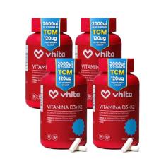 Vitamina D3 K2 MK7 2000ui 60 Cápsulas (2 meses cada) - Vhita 4 unidades