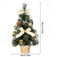 Árvore de Natal Artificial de Mesa de 40cm Mini árvore de Decoração de Natal Com Decoração de Luz LED Dia de Natal Vermelho Ouro Prata 40cm 2 Pilhas AA Âmbito de Aplicação