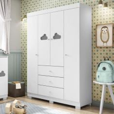 Guarda Roupa Infantil 4 Portas 3 Gavetas Ane Phoenix Baby