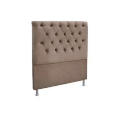 Cabeceira Estofada Embaixatriz King Suede Bege Para Cama Box Nobuck MDP Simbal