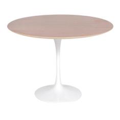 Mesa Saarinen Redonda Imbuia 107cm - Base Branca - mgsaarinen