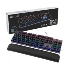 Teclado Mecânico Gamer Galax Stealthy STL-03 Preto RGB Switch Blue C/ 