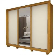 Guarda-roupa Casal 3 Portas 1 Porta Espelhada com Pés Milão 100% MDF Y
