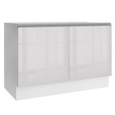Balcão Gabinete de Pia Madesa Acordes 100% mdf 120 cm 2 Portas (Sem Tampo e Pia) - Portas Branco Bri
