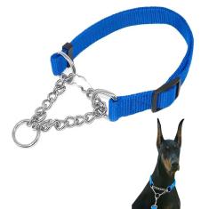 Coleira Ajustavel Guia 2.5cm Elo Torcido Corrente Caes Pet Cachorro Grande Porte Treinamento Resistente Adestramento