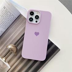 Capa de telefone de silicone doce colorida fofa coração para iPhone 13 12 11 14 Pro Max Mini XR XS X 7 8 Plus SE 6 Capa traseira em TPU macio, roxo claro, para iPhone 6s Plus