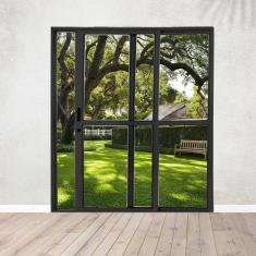 Porta Sacada de Alumínio 2 Folhas 210 X 150 Cm com Fechadura Linha 25 Preto