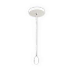 Pendente Canopla Redonda em Alumínio Branco 12CM C/ Cabo Transparente Ref.352 - Belly Lustre Belly Lustre