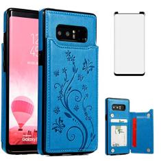 Capa de telefone para Samsung Galaxy Note 8 com protetor de tela de vidro temperado porta-cartões carteira suporte flip acessórios de celular de couro Glaxay Note8 Not S8 Galaxies Gaxaly capas